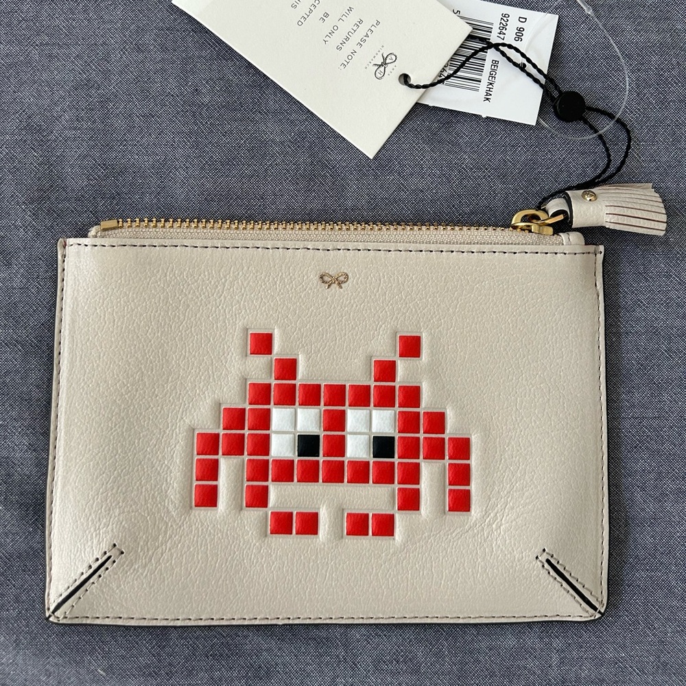 Anya Hindmarch x Space Invaders Limited Edition Leather Pouch – NWT